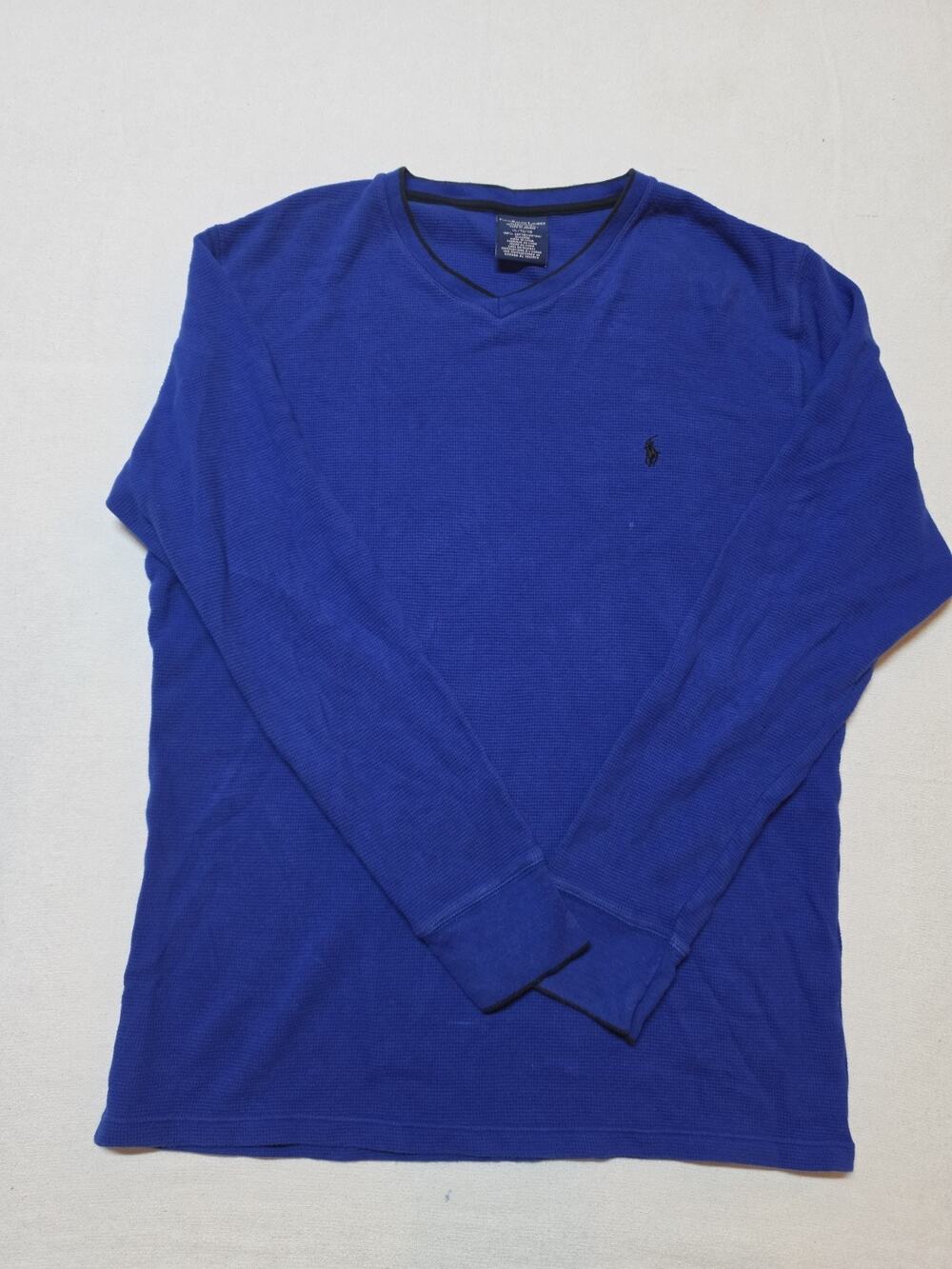 Polo Ralph Lauren Men’s Sleep Shirt Size XL Blue Thermal Waffle Knit V-Neck